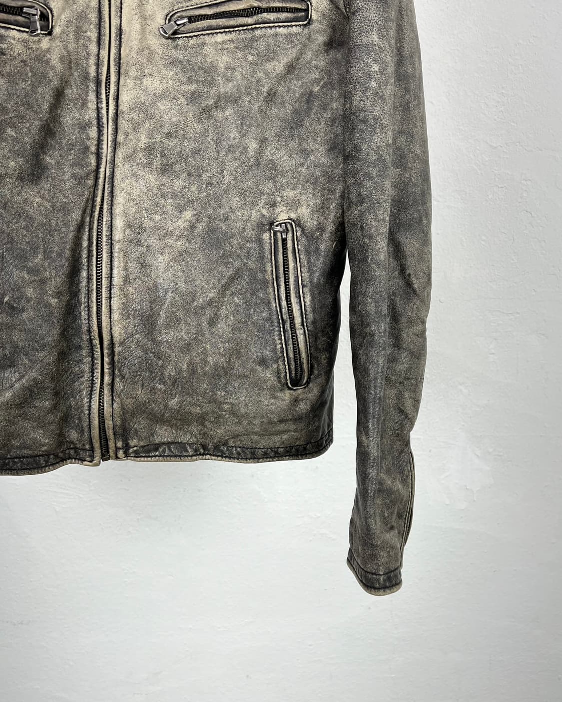 엘 옴므  카페레이서 카우하이드 싱글 바이커 자켓 상품이미지5