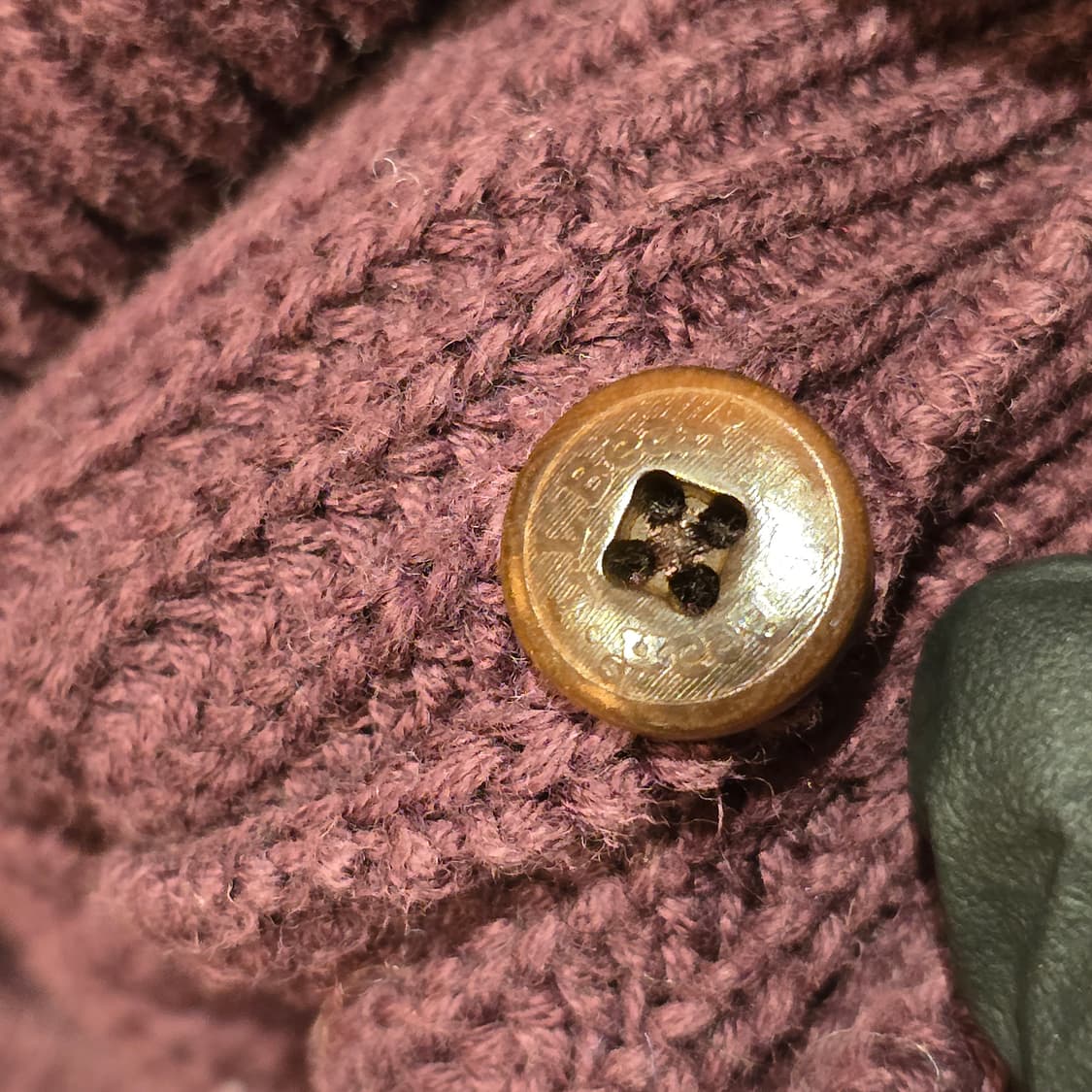 90s L.L.Bean 버건디 립니트 헨리넥 스웨터 상품이미지5