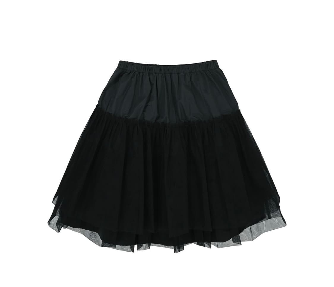 [nocontent] 노컨텐츠 메쉬 플레어 스커트 블랙 상품이미지5