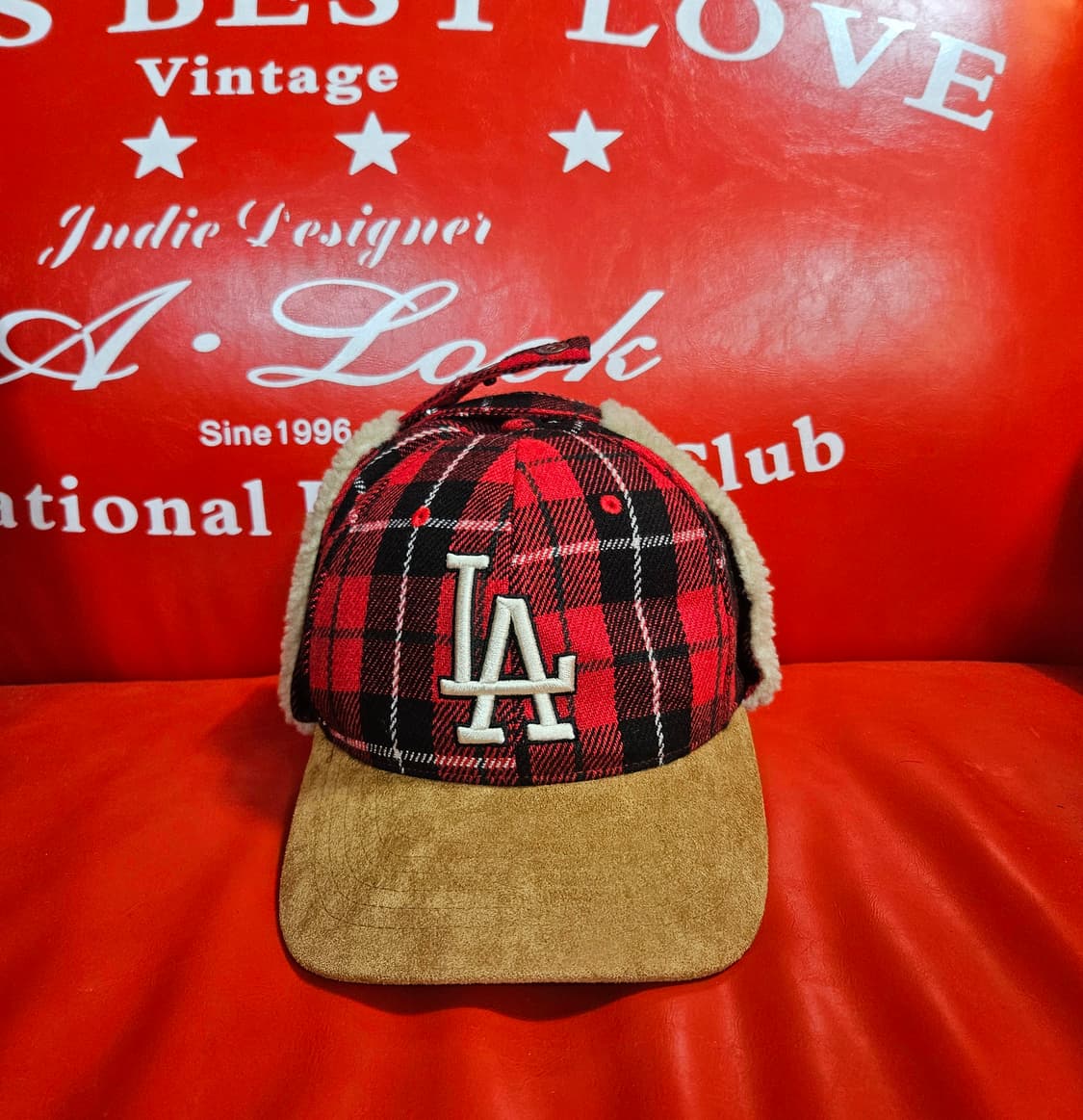 (새상품)엠엘비(MLB) Y2K 타탄체크 트루퍼 볼캡  상품이미지1