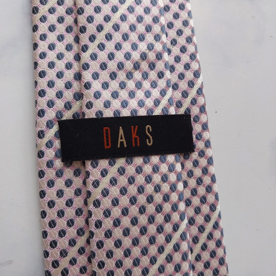 DAKS 닥스 실크 핑크 도트 패턴 넥타이 8.3cm A+등급 K2394 상품이미지9