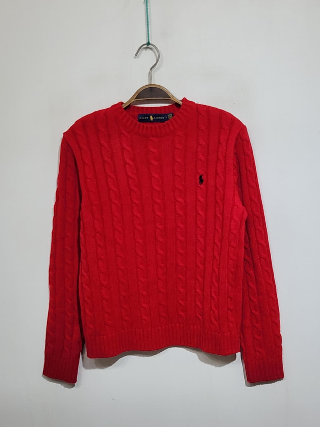 (M) 랄프로렌 폴로 꽈배기 니트 빨강 케이블 스웨터  상품이미지1