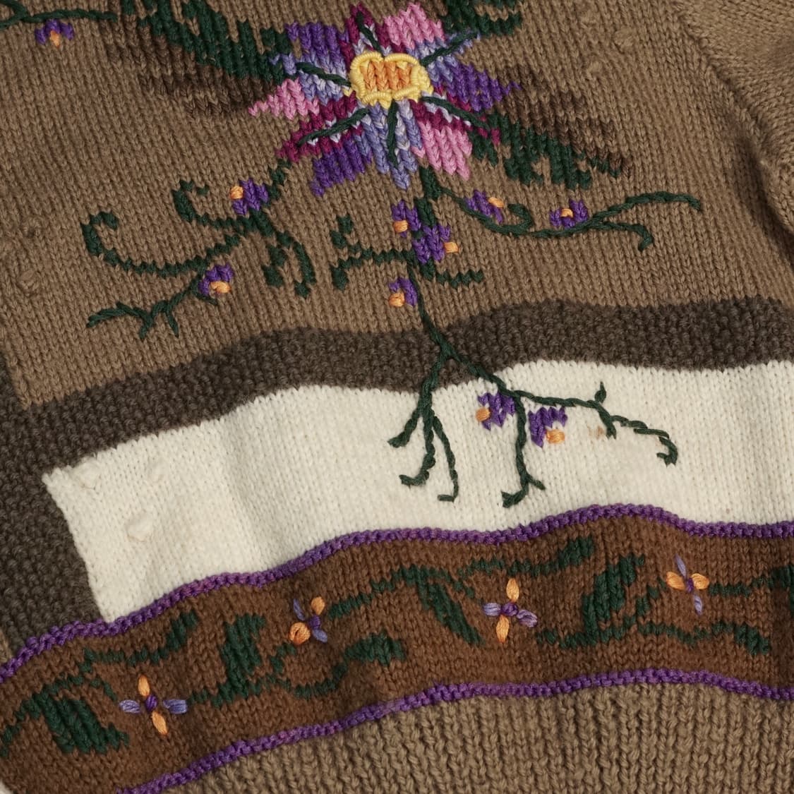 1989s Berek 플로럴 자수 핸드메이드 니트 상품이미지6