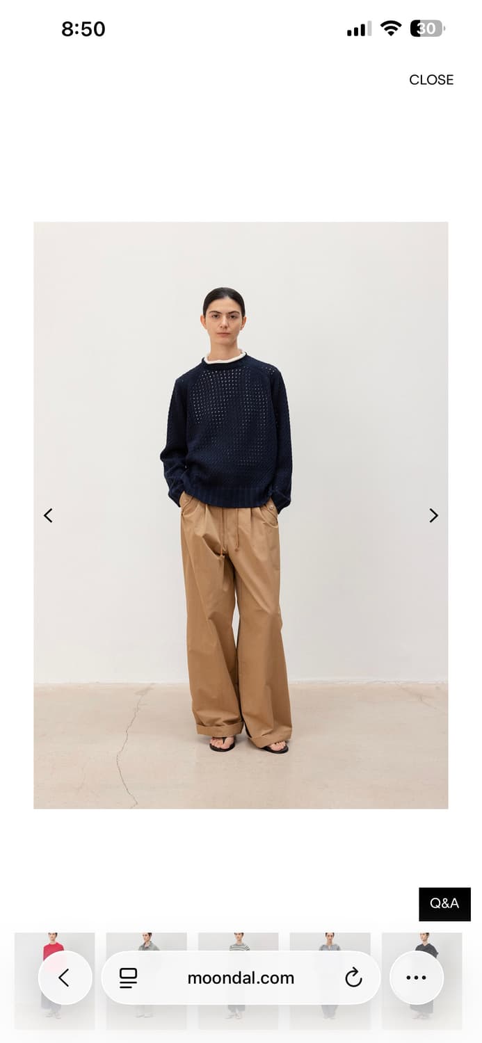 문달 moondal 베이지 와이드 팬츠 S 상품이미지1