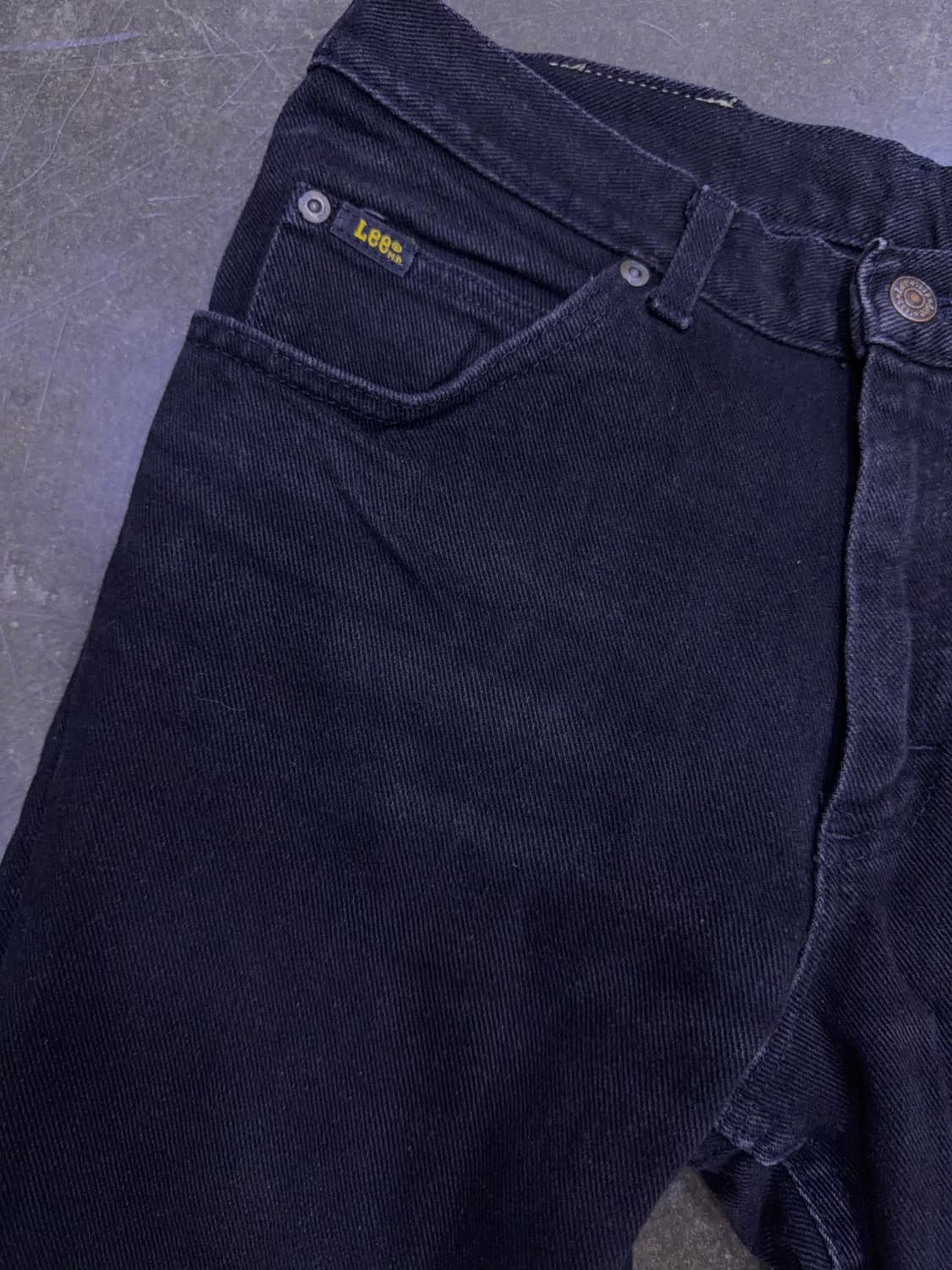Lee 리 빈티지 블랙 워싱 USA 메이드 테이퍼드핏 블랙진 32 상품이미지4