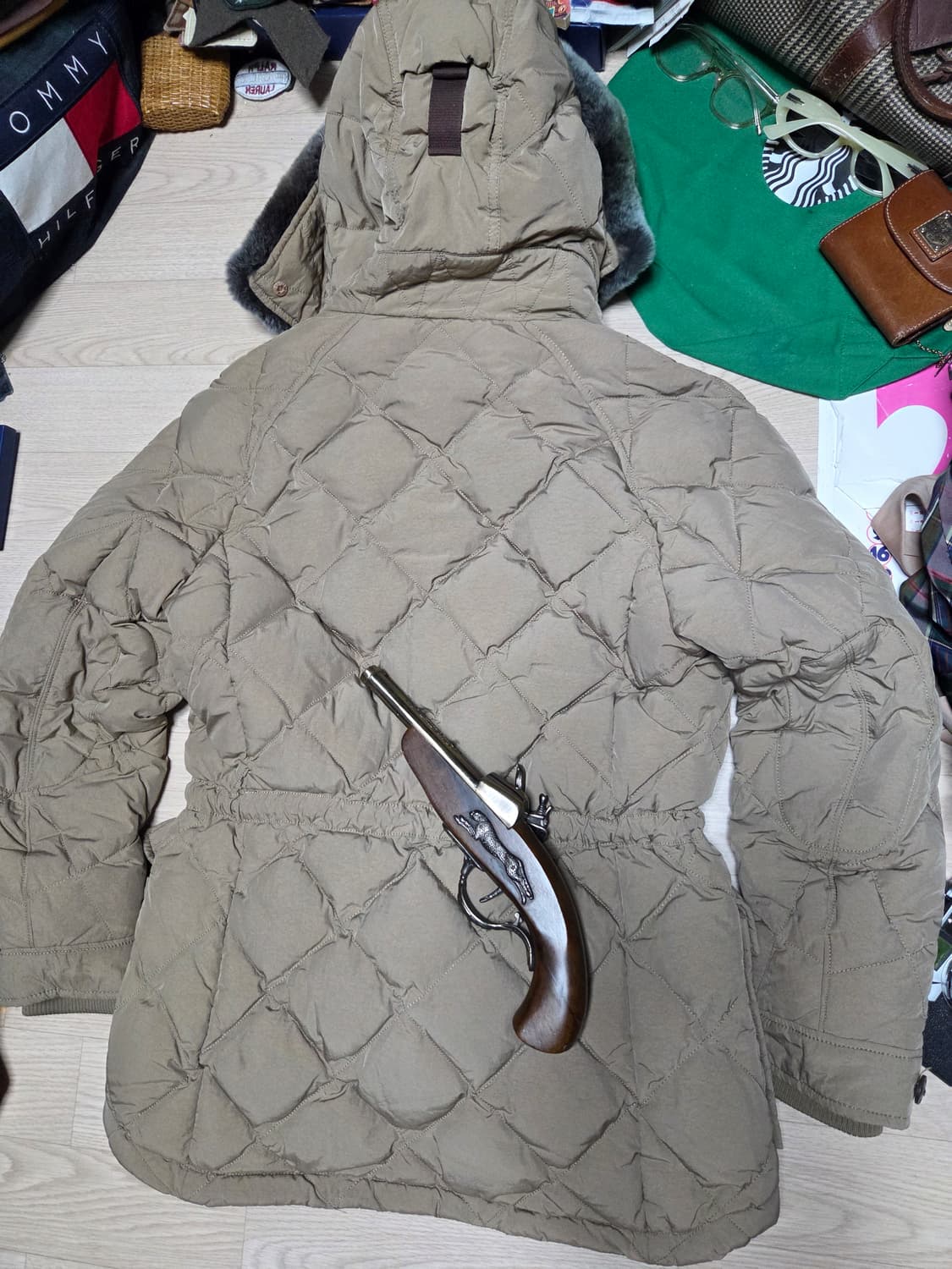 BEAN POLE 천연 모피(토끼털) 퀼팅 오리털 패딩 자켓 점퍼 다운 상품이미지3