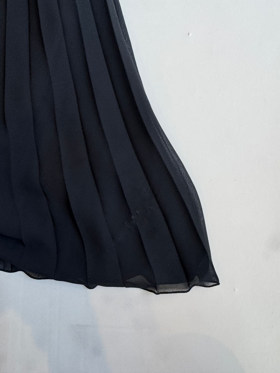 Black Pleated Chiffon Bubble Mini Skirt 상품이미지3