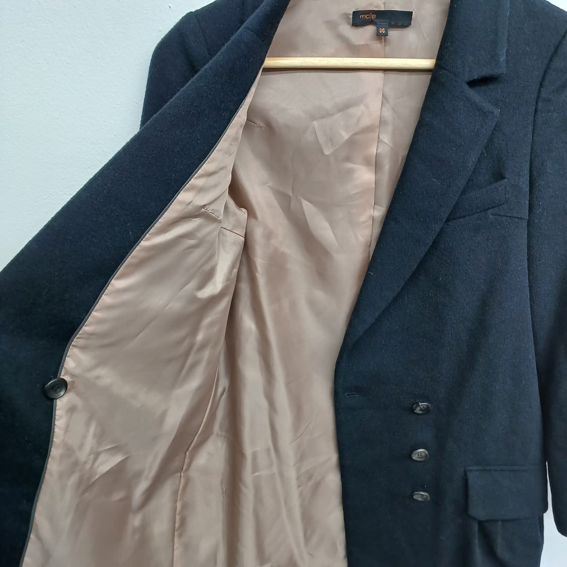 마쥬 블랙 울 캐시미어 싱글 코트 55 상품이미지3