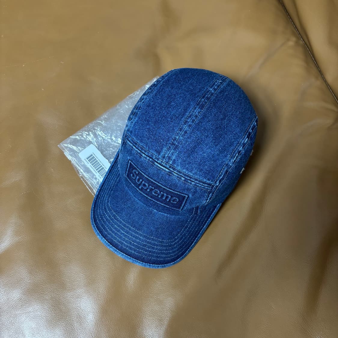 슈프림 캠프캡 모자 박스로고 워시드 데님 상품이미지5