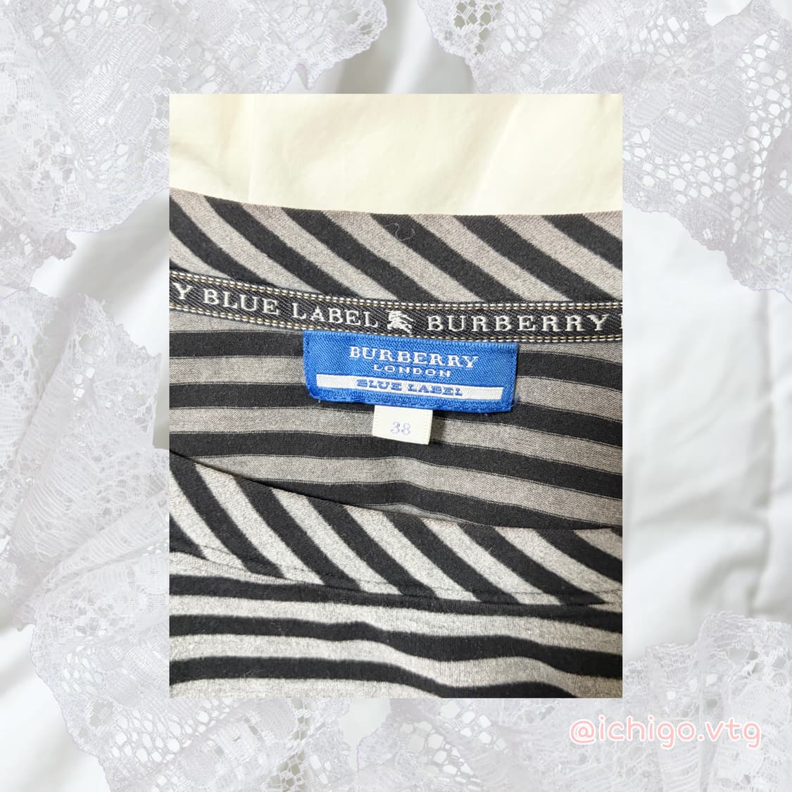 버버리 블루라벨 burberry blue label 스트라이프 챠콜 탑 상품이미지4