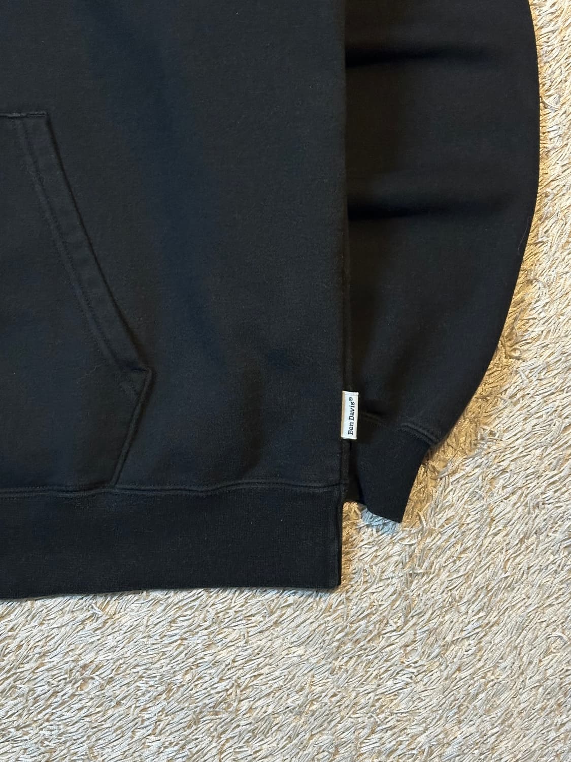 벤데이비스 BEN DAVIS 화이트라벨 헤비스웨트 후드집업 블랙 상품이미지3