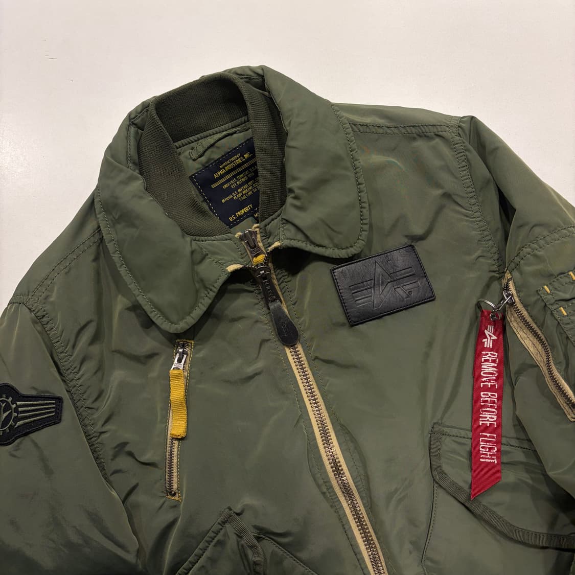 [M] 알파인더스트리 레이어드 B15 MA-1 항공점퍼 카키 C328 상품이미지3