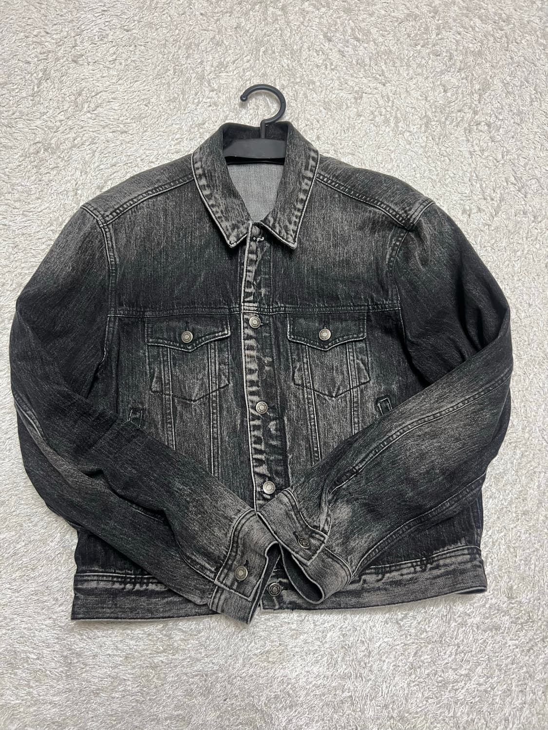 [48] 엘무드 마틴데님 트러커자켓 고스트블랙 상품이미지3