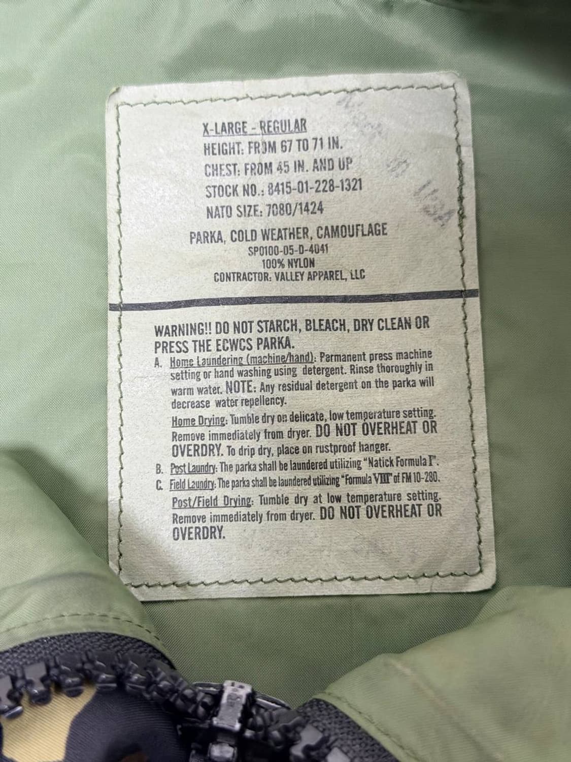 미군 오리지널 ECWCS 1세대 고어텍스 파카 (Made in USA / 상품이미지2