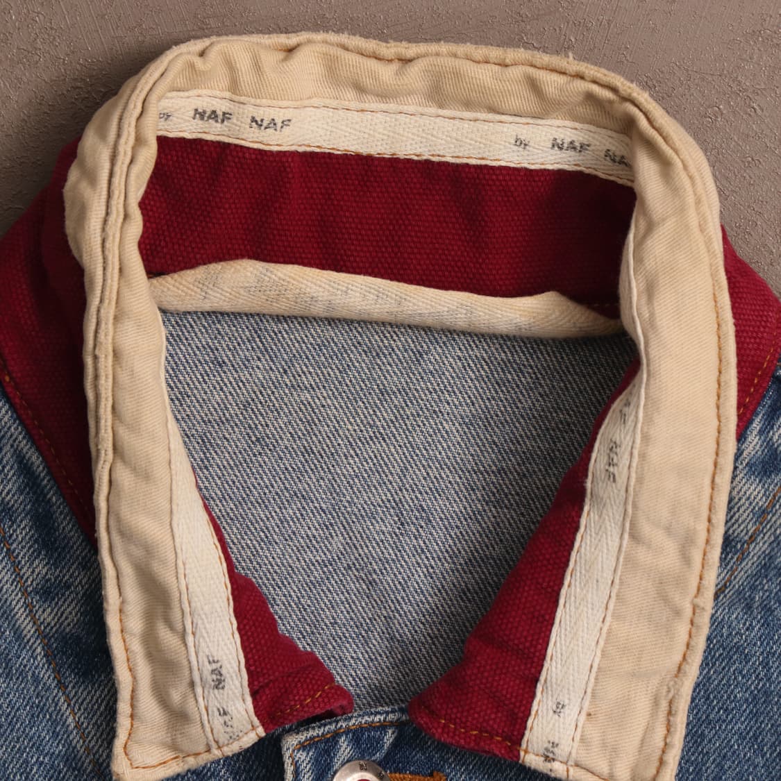 90's 일본빈티지 데님 자수 봄버자켓 A1682 상품이미지3