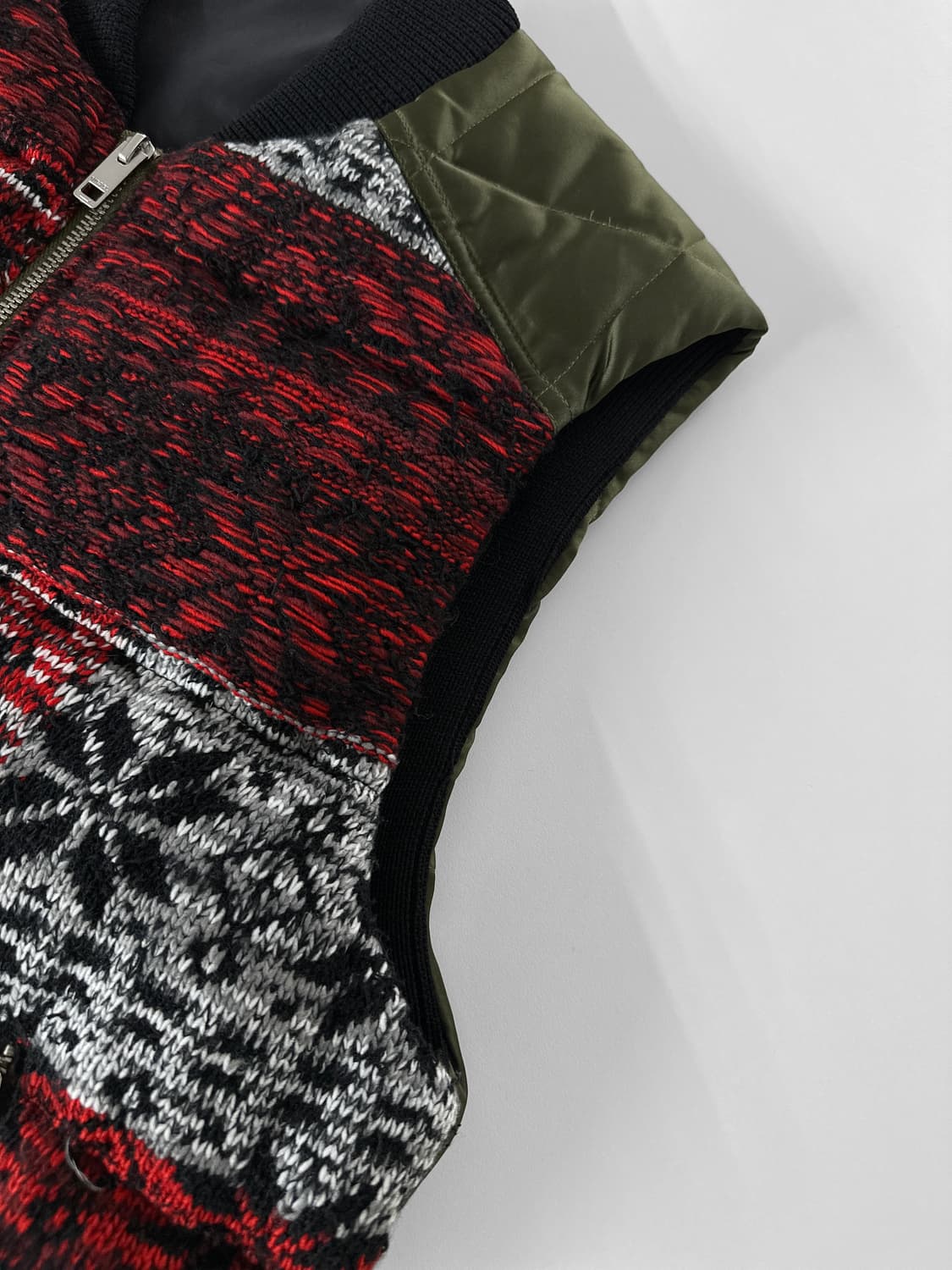 디젤 페어 아일 니트 믹스 퀼팅 베스트 상품이미지7