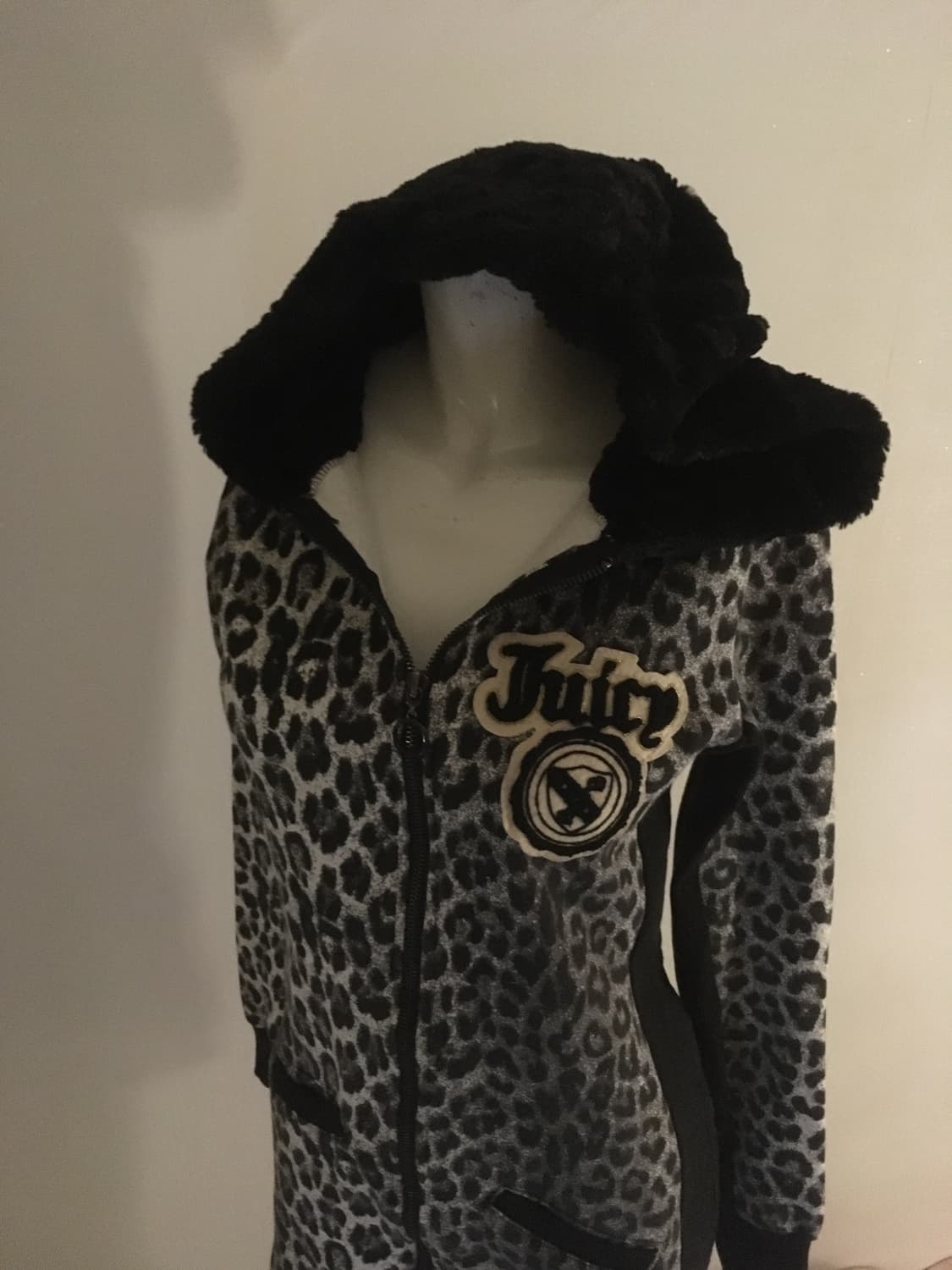 Gyaru leopard pattern hood zipup 상품이미지1