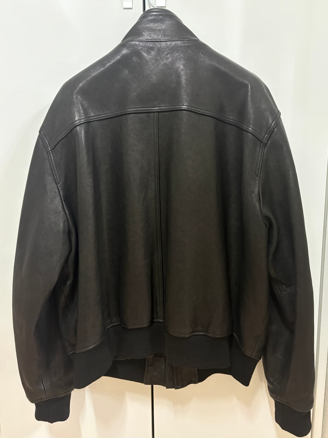 퍼스트플로어(현 파프터) 하이넥 램 레더 블루종 48사이즈 상품이미지3