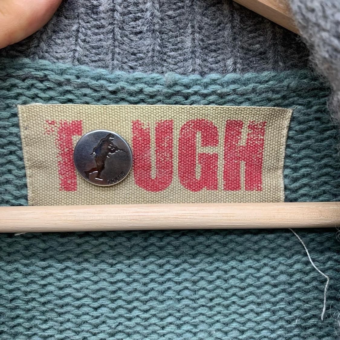 빈티지 워크 아트웤 와펜 폴로 집업 니트 상품이미지6