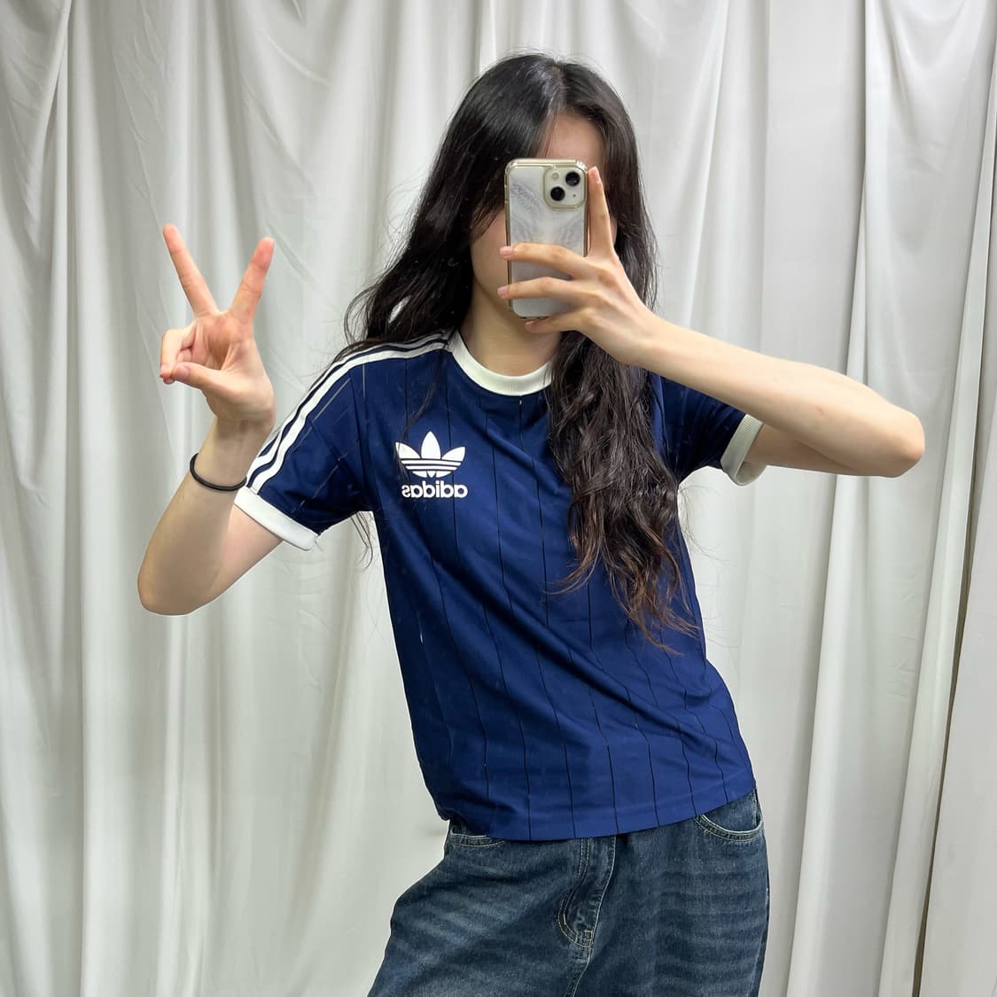 Adidas navy 3S linger T-shirts 상품이미지2