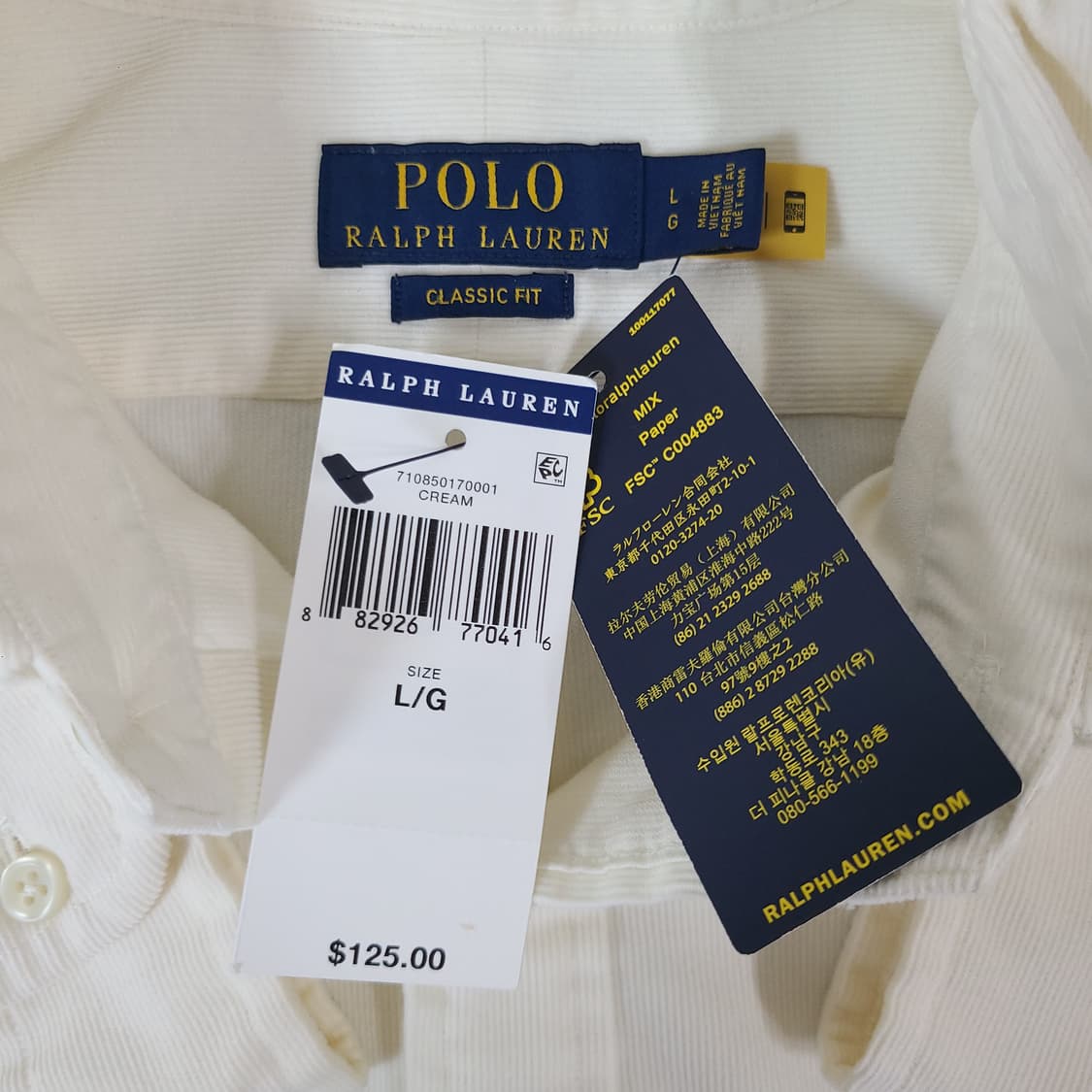 (105 새상품) 폴로 클래식 핏 코튼 코듀로이 셔츠 상품이미지2