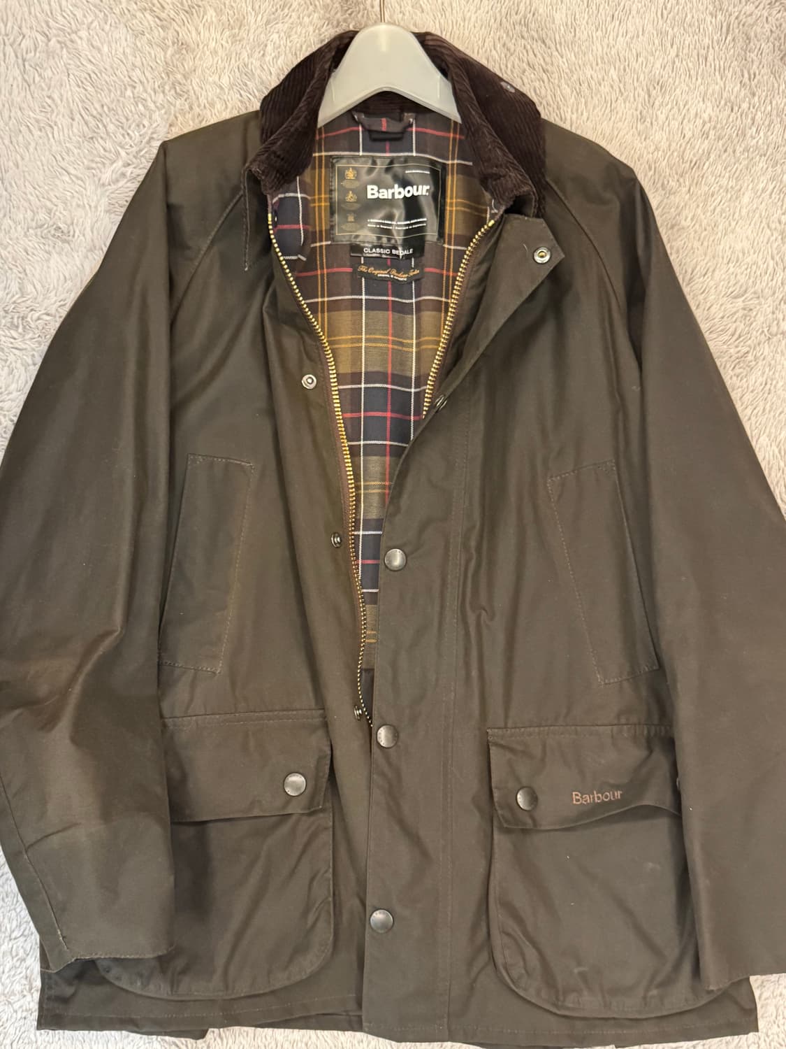 바버 클래식 비데일 왁스자켓 올리브 (38) 상품이미지1