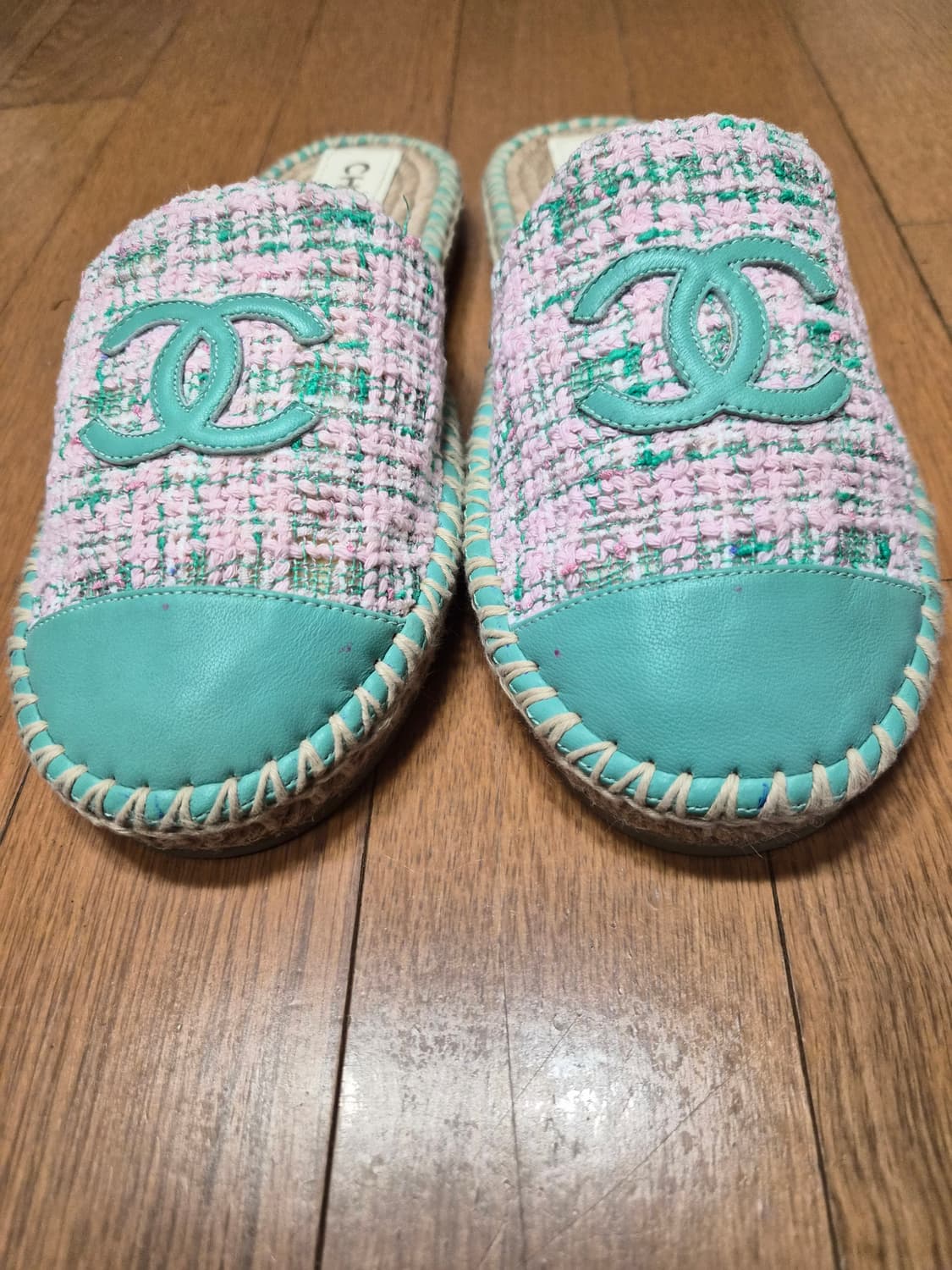 (정품) 샤넬 CC로고 트위드 에스파듀 37사이즈 (명품 여자 슬리퍼 샌 상품이미지2