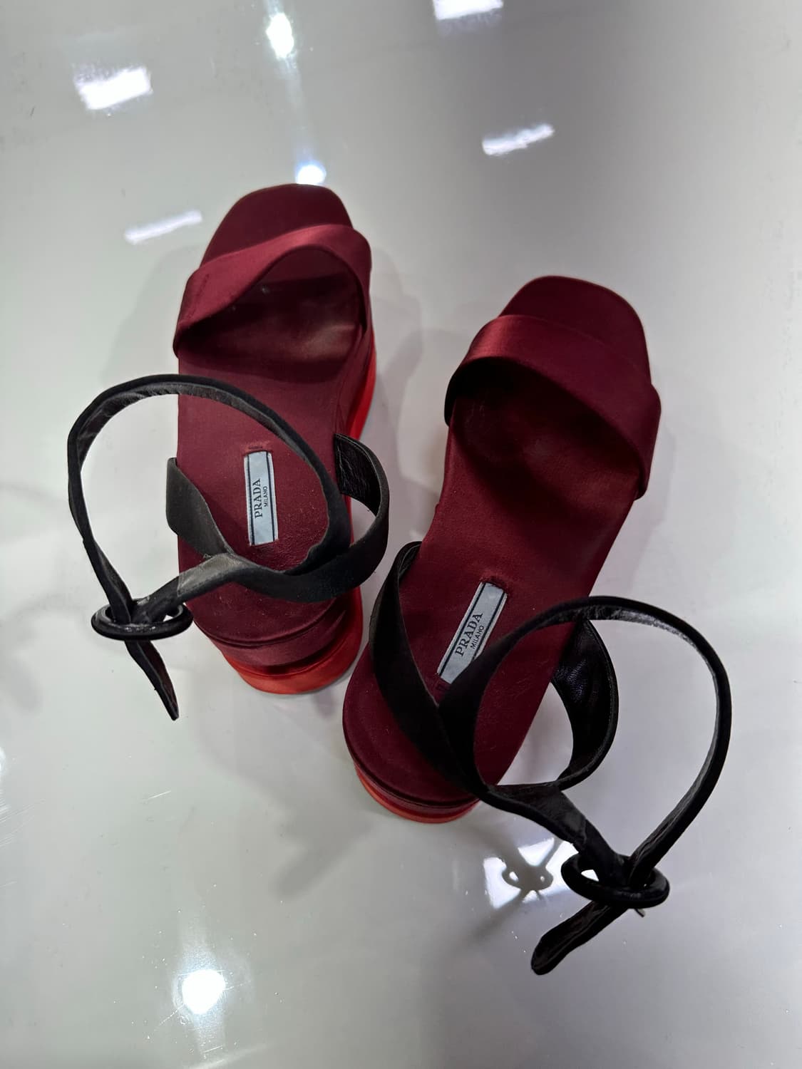 PRADA 프라다 더블 게타 플랫폼 샌달  상품이미지4