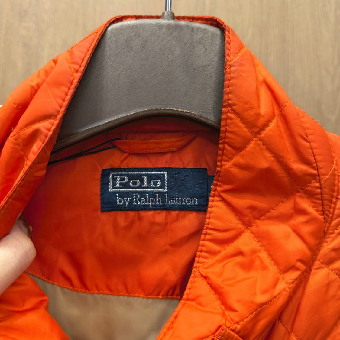 폴로 랄프로렌 퀼팅 자켓 다이아 퀼팅 스냅 포켓 디테일 오렌지 상품이미지7