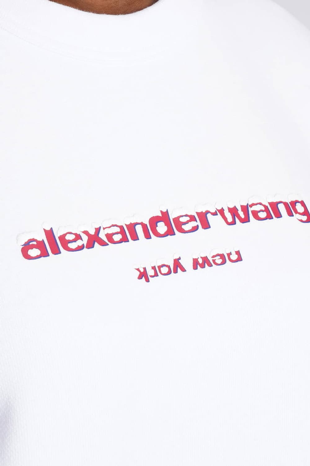 [L] 알렉산더왕 텍스트 로고 맨투맨 화이트 상품이미지4