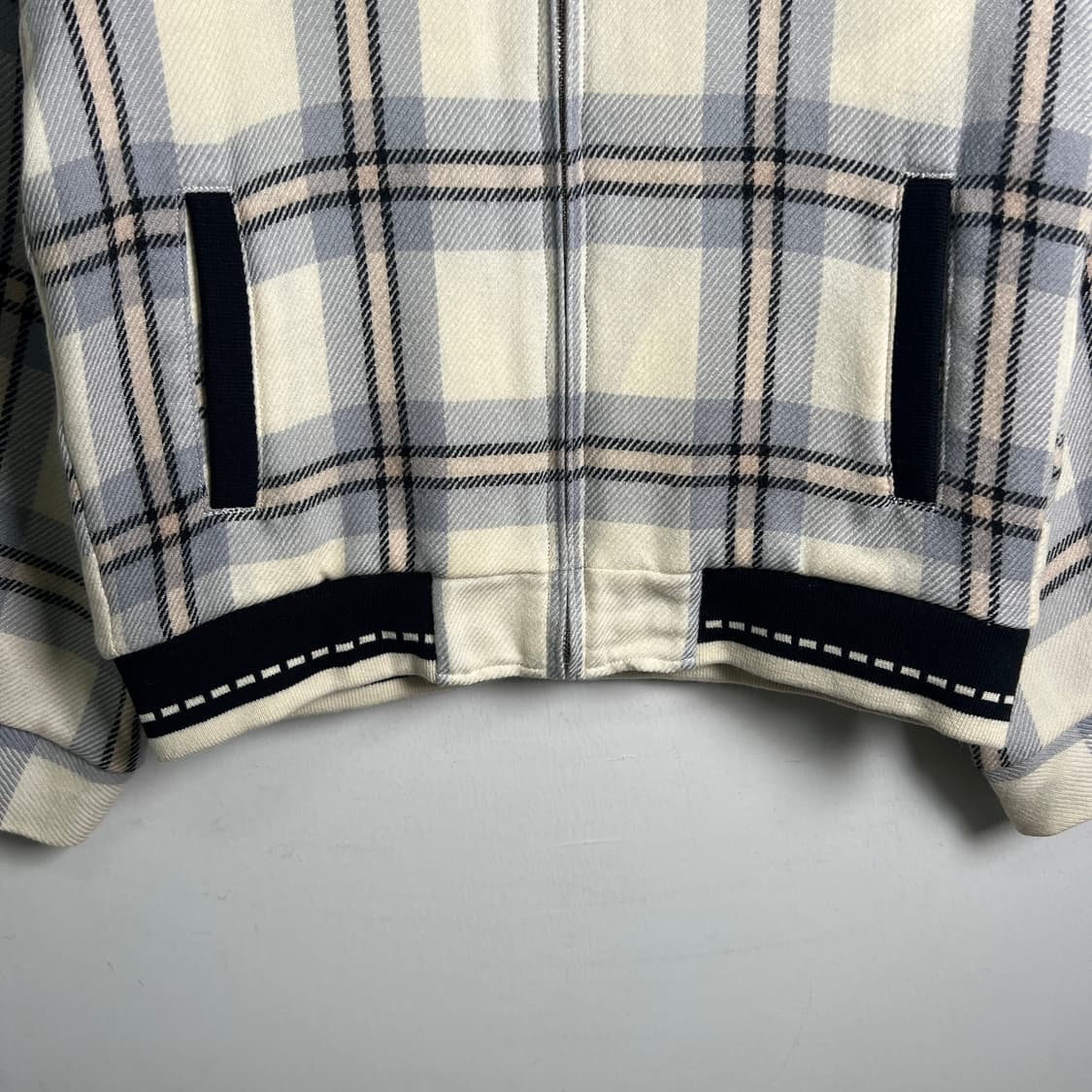 Dry Bones 드라이 본즈 체크 가바딘 블루종 자켓 38 상품이미지5