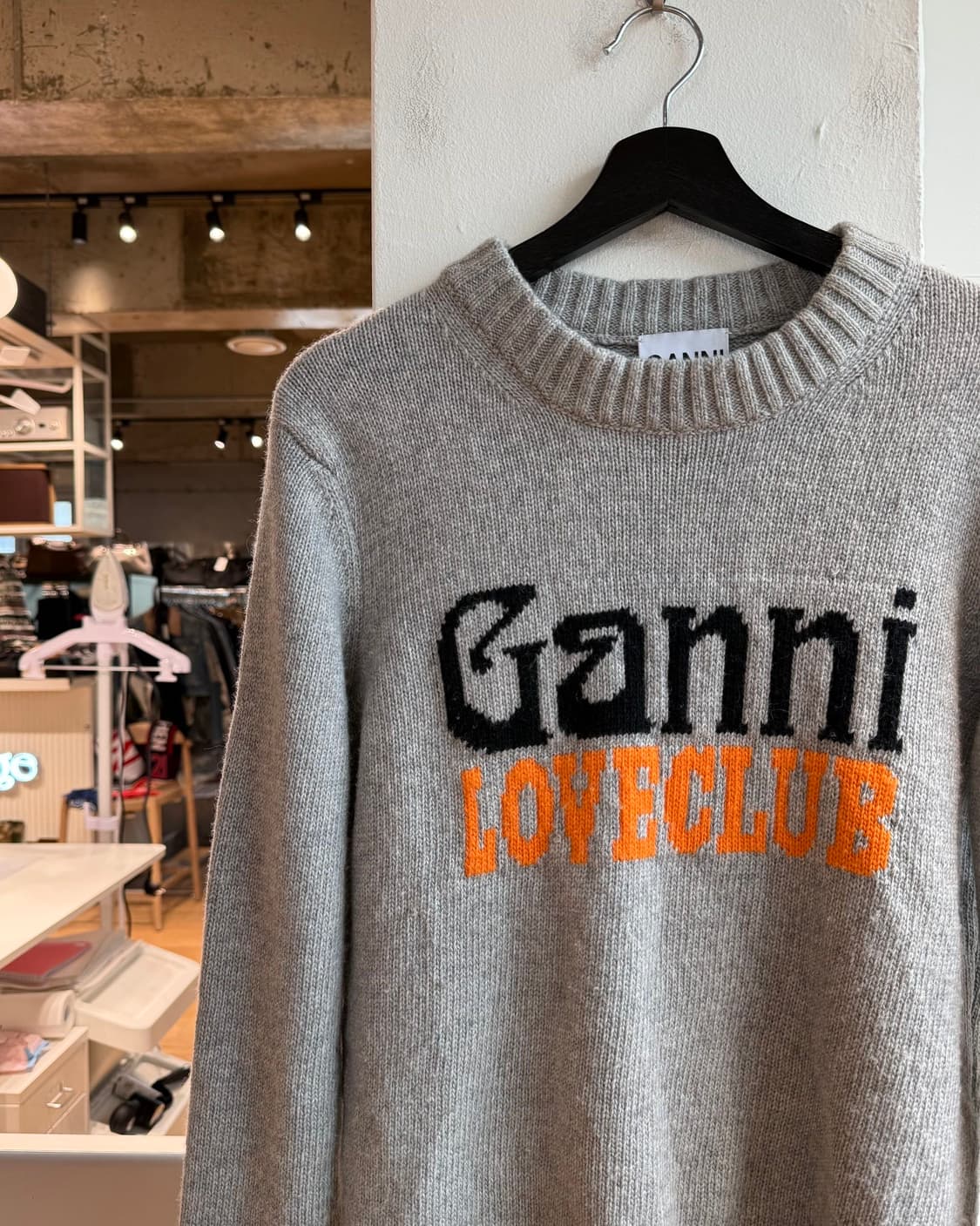 가니 그레이 러브 클럽 로고 니트 상품이미지4
