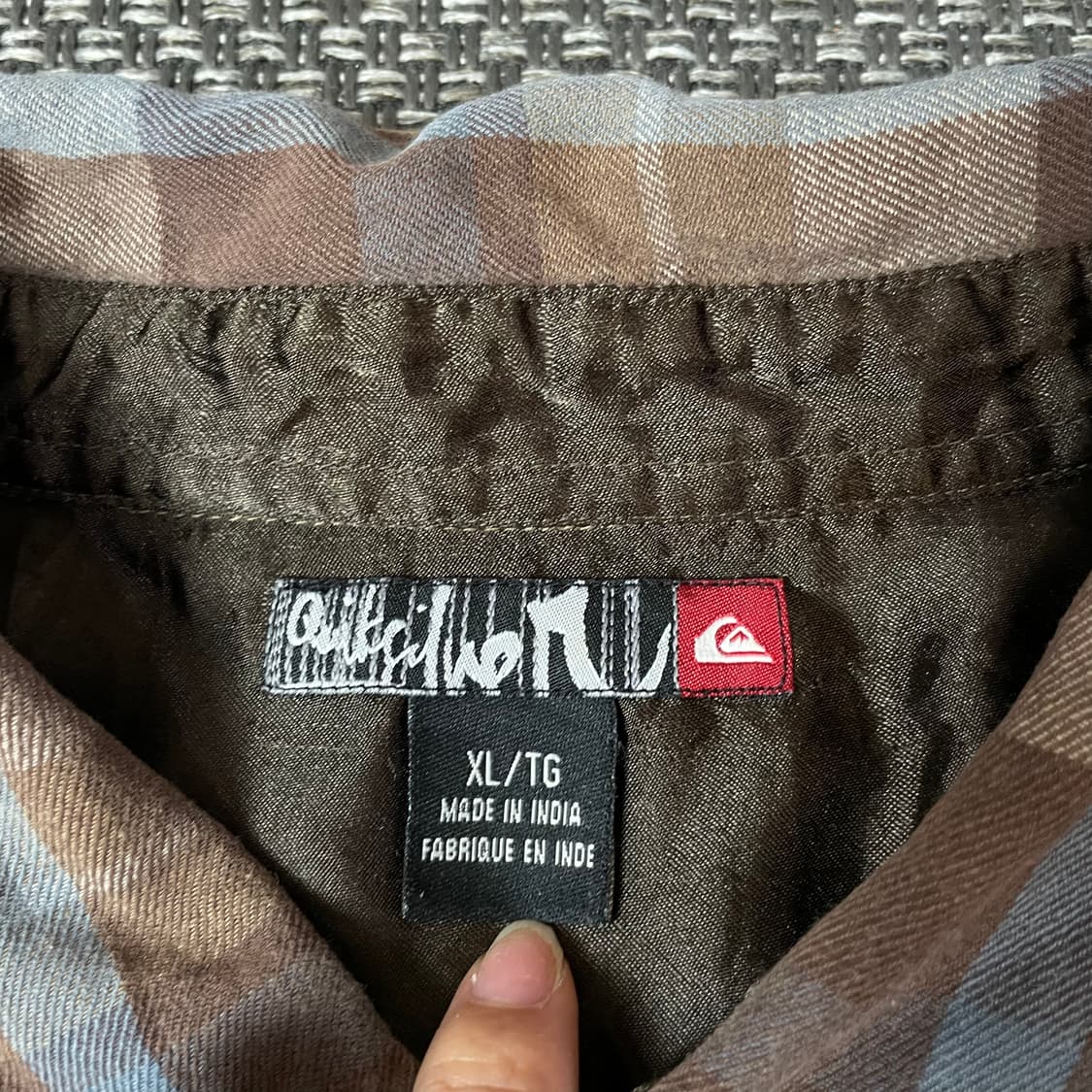 퀵실버 베이지 블루 멀티배색 체크 긴팔 셔츠 XL 상품이미지4