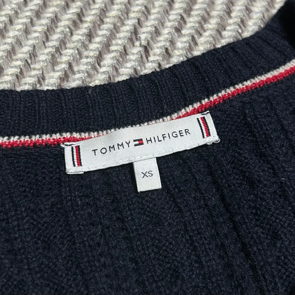 [S] Tommy 타미힐피거 우먼즈 네이비 케이블 니트 가디건 상품이미지5
