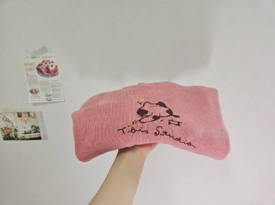 하나모토빈티지 고양이 코디세트 고양이니트, 빈티지 순이가디건, 패치스커트 상품이미지3