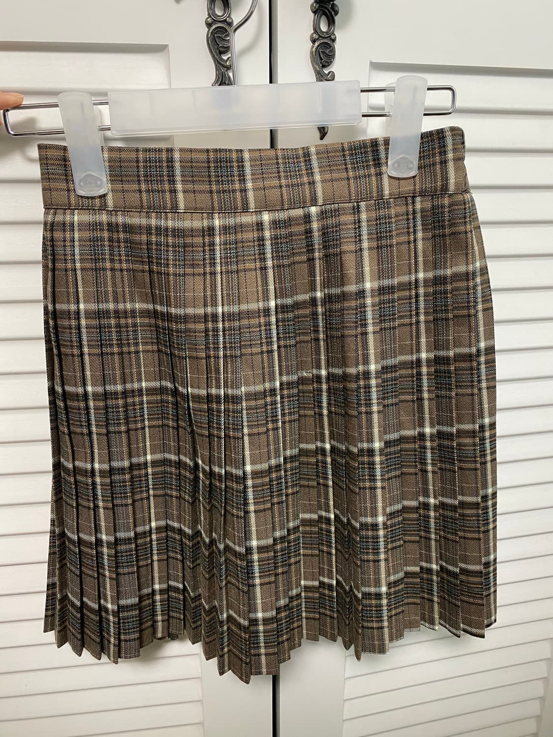 체크 미니 스커트 뒷밴딩 상품이미지1