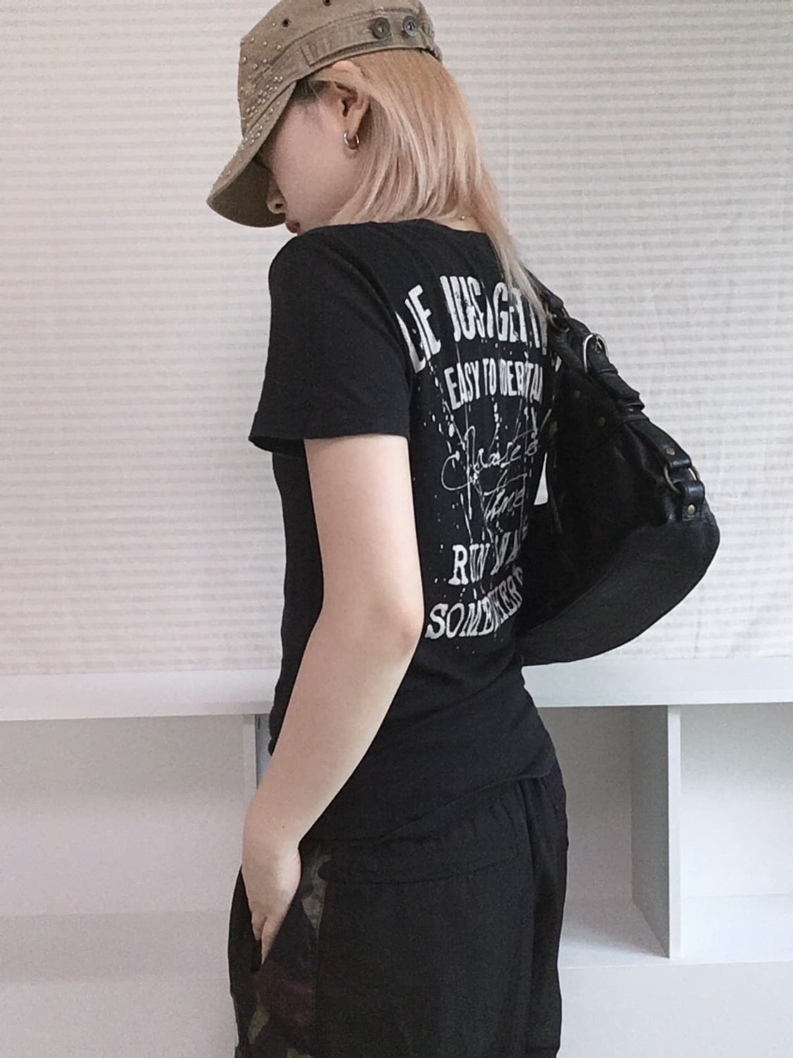 jpn vintage black y2k printing t shirt 상품이미지7