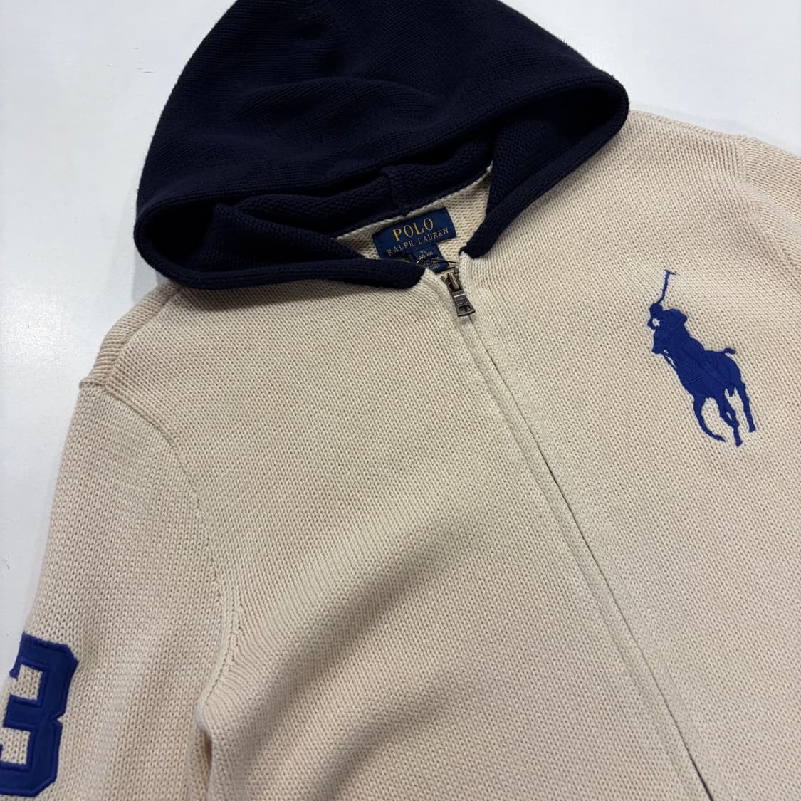 [XL] 폴로 랄프로렌 아이보리 후드 니트 집업 B538 상품이미지3