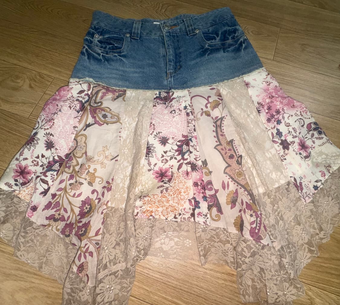 빈티지 모리걸 청 레이스 치마 상품이미지1