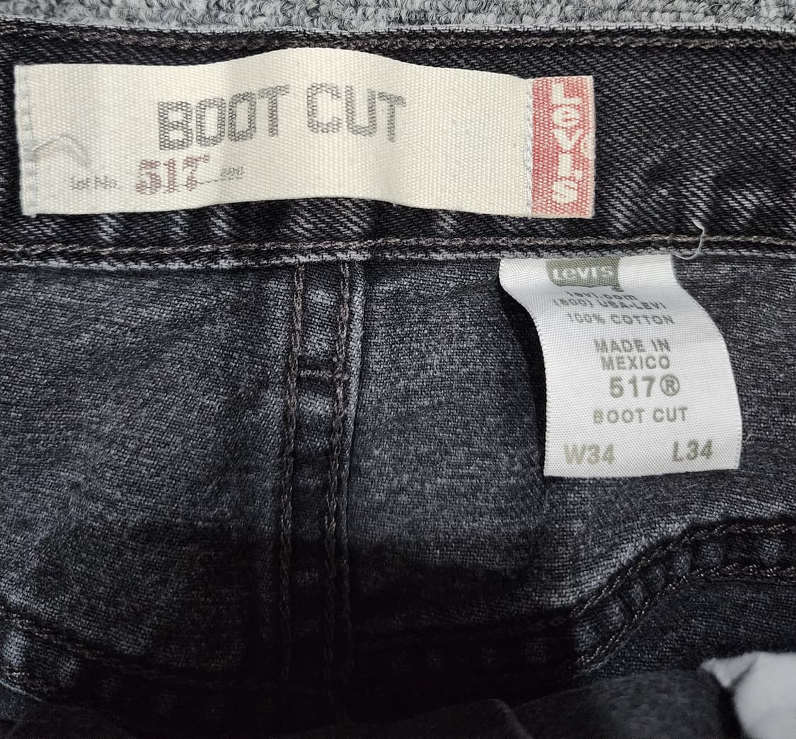 리바이스 517 부츠컷 흑청 데님 팬츠 34 상품이미지9
