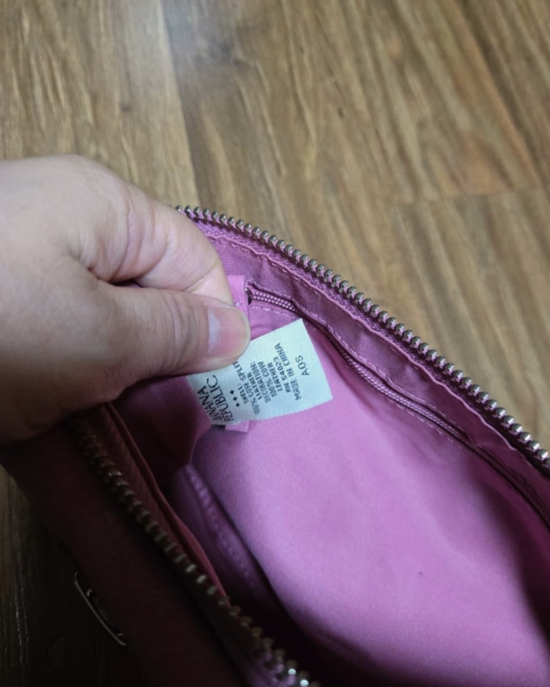 바나나 리퍼블릭 - 핑크 스웨이드 체인 숄더백 [정품] 상품이미지5