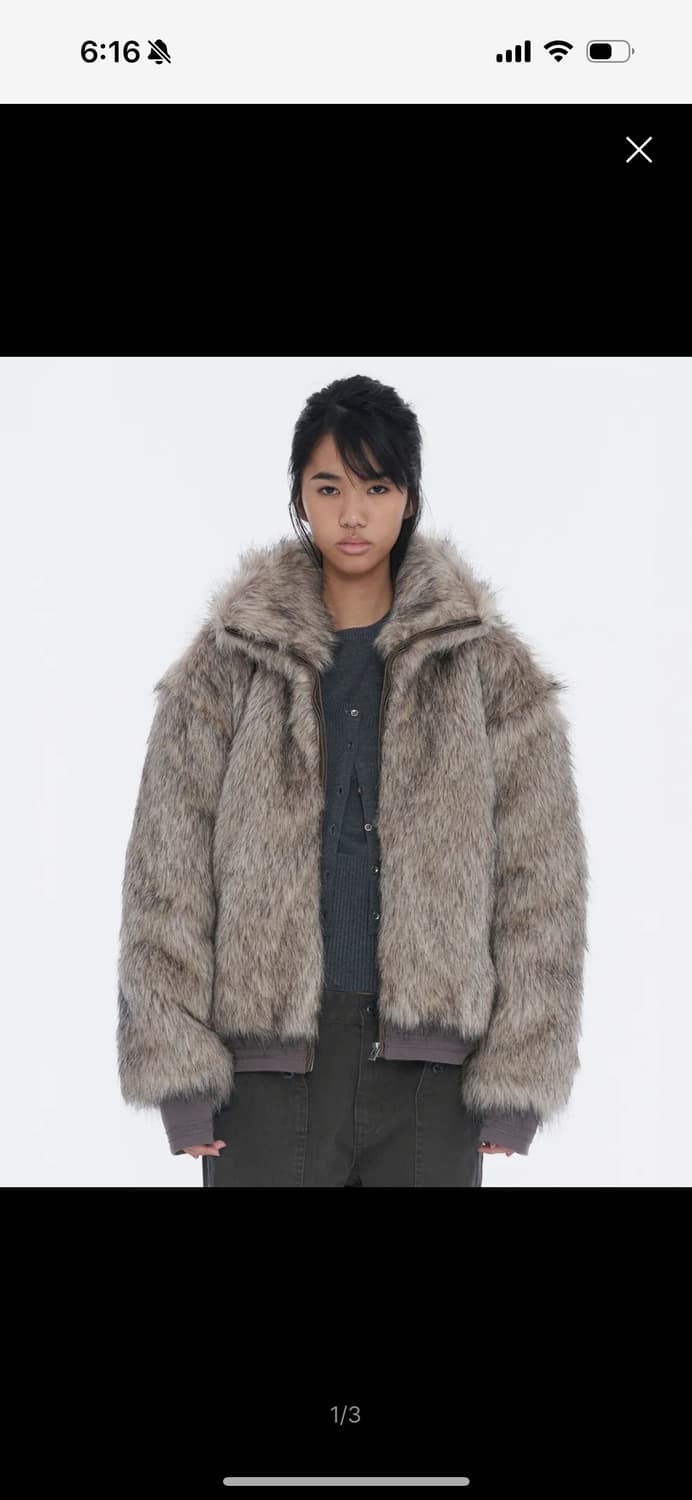 웰빙익스프레스 Fur Jacket Grey 상품이미지1