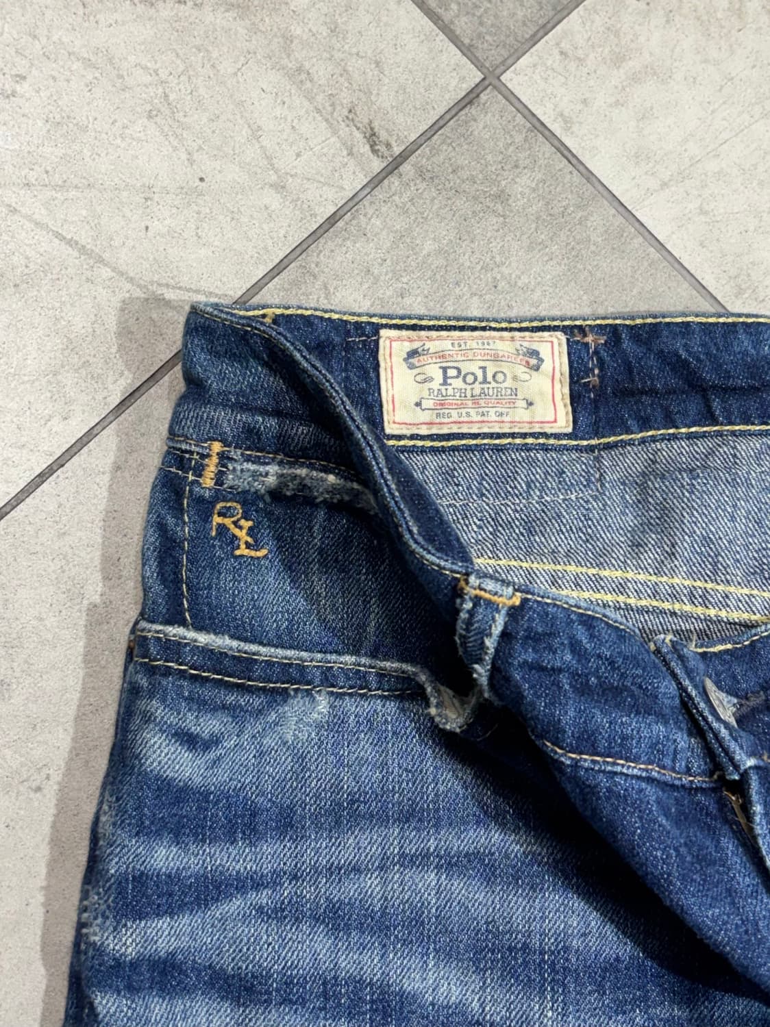 폴로 데미지 워싱 데님 팬츠 바지 상품이미지6