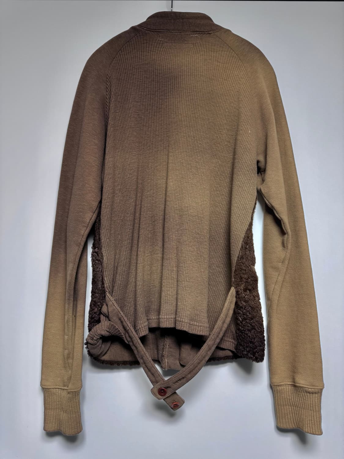 캐피탈 배색 퍼 가디건 상품이미지2