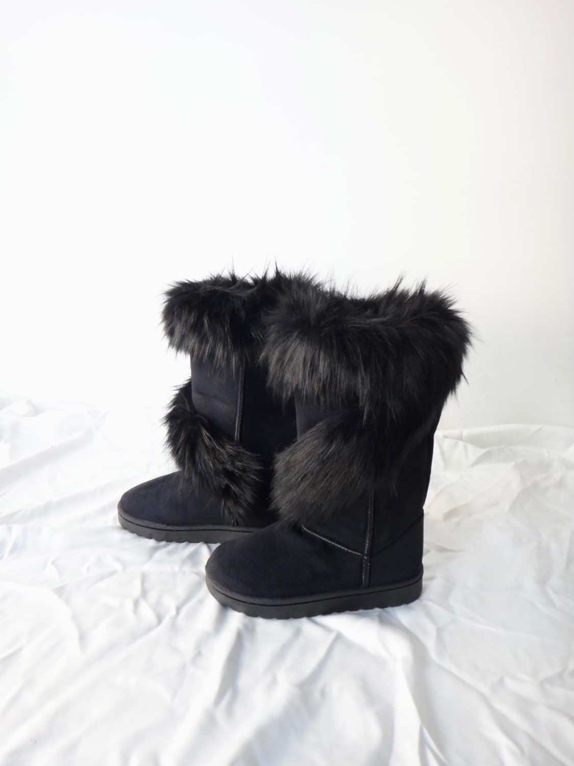 Swirl fur long boots / black 상품이미지2
