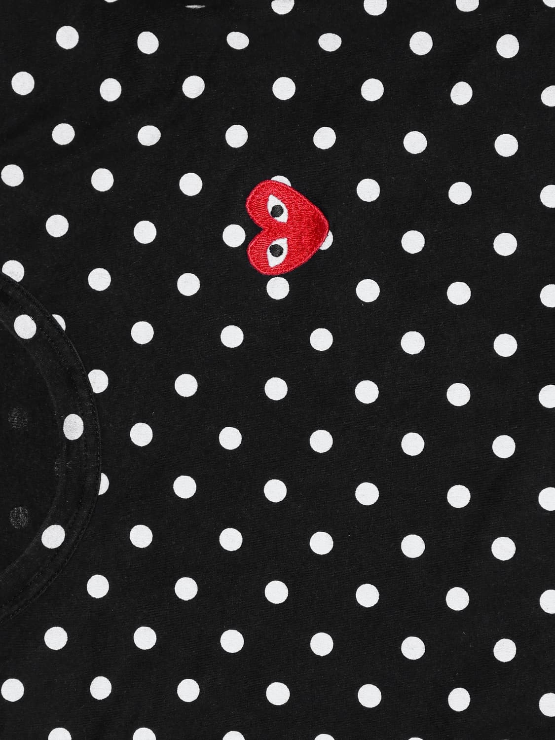 꼼데가르송 도트 긴팔 티셔츠 블랙 상품이미지2