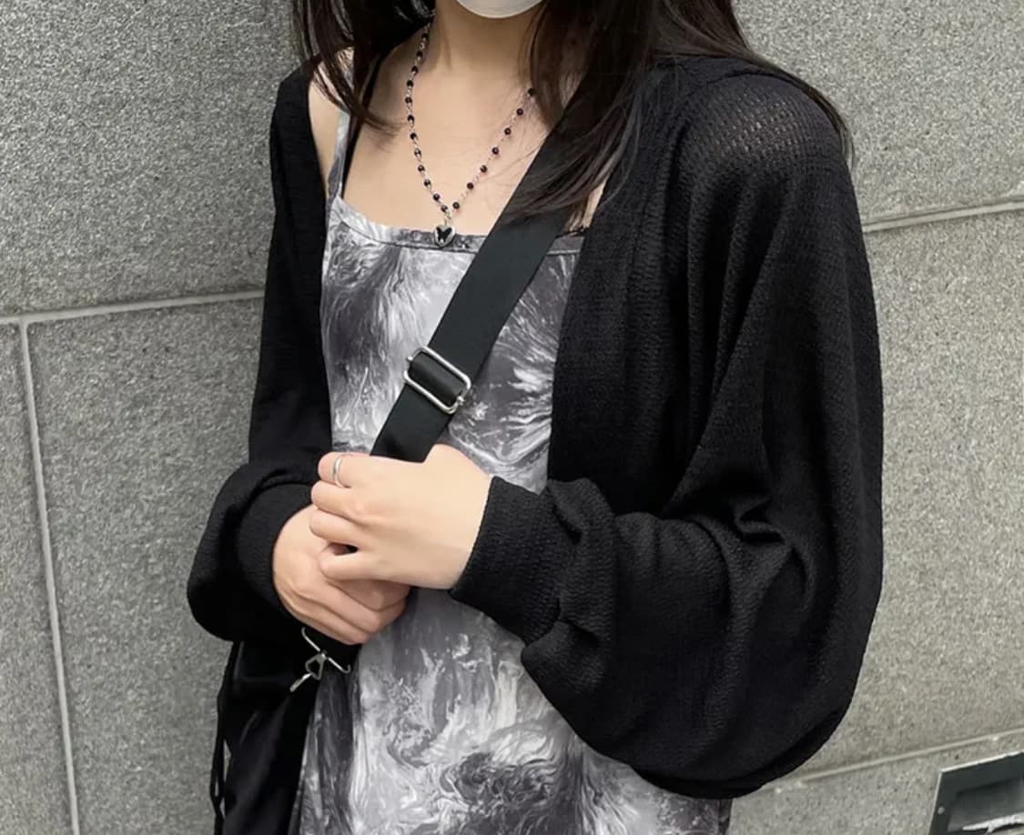 애니원모어 여름 린넨 볼레로 가디건 블랙 상품이미지1