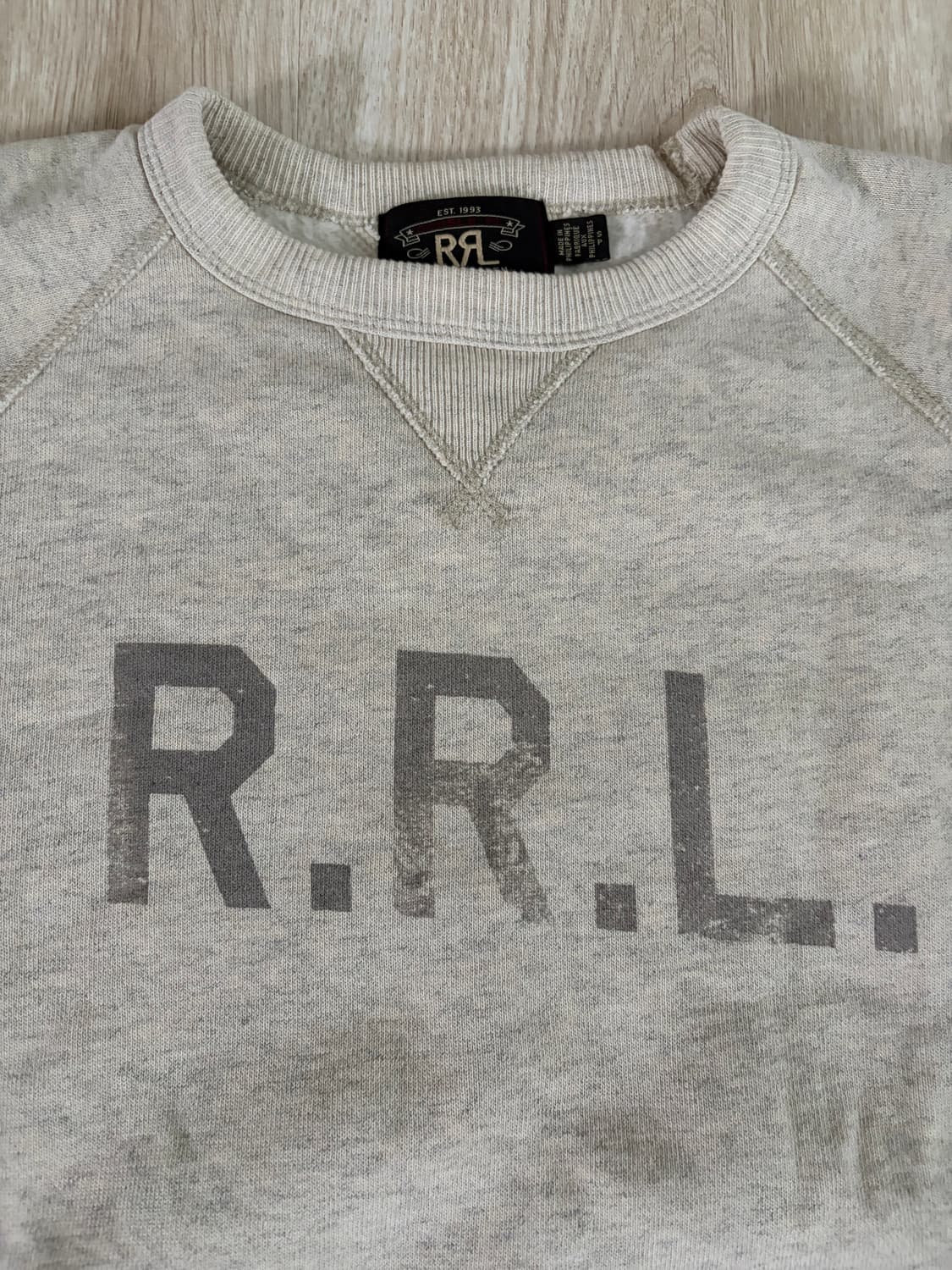 rrl 더블알엘 맨투맨 오트밀 s 상품이미지1