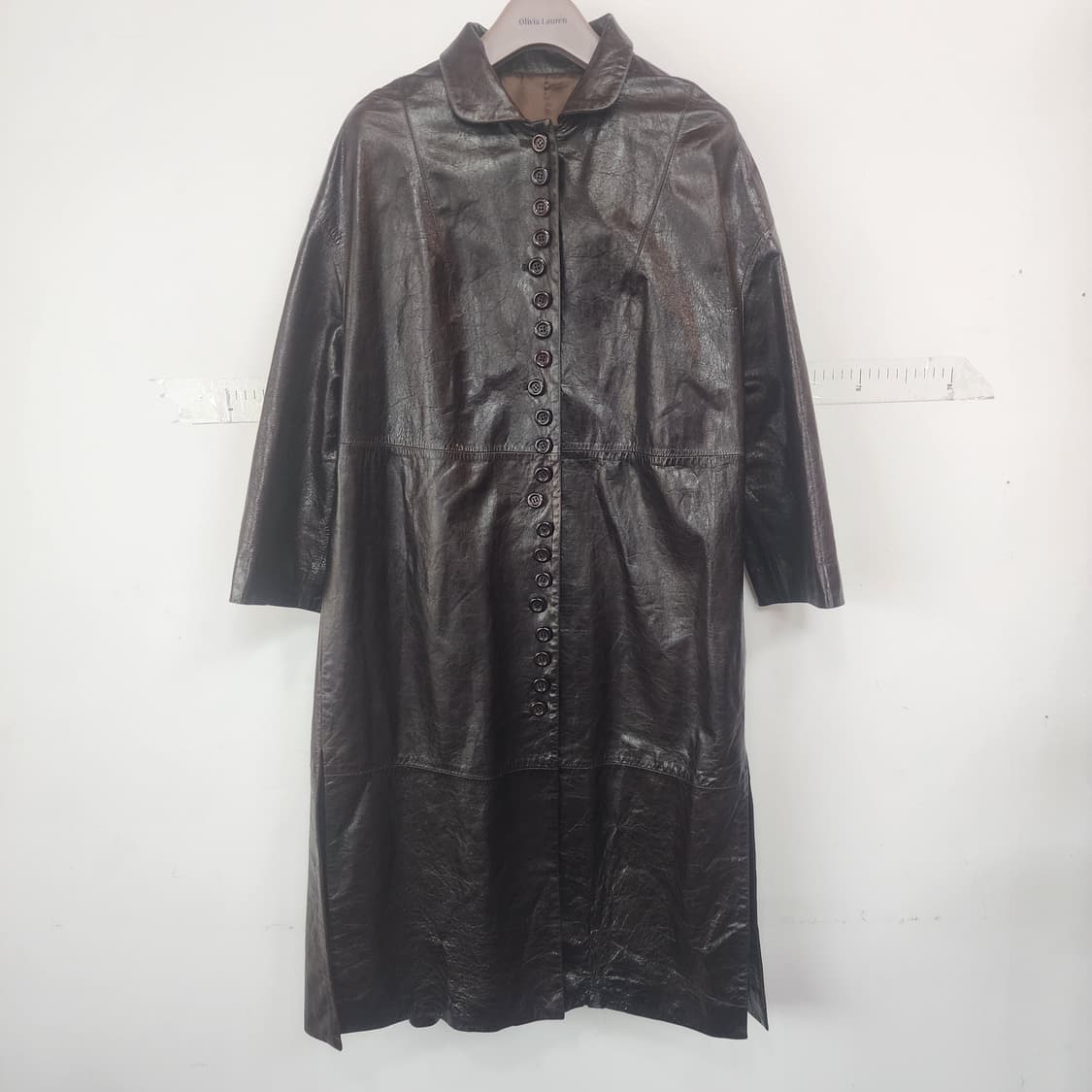 명품 양가죽 브라운 롱 코트 상품이미지1