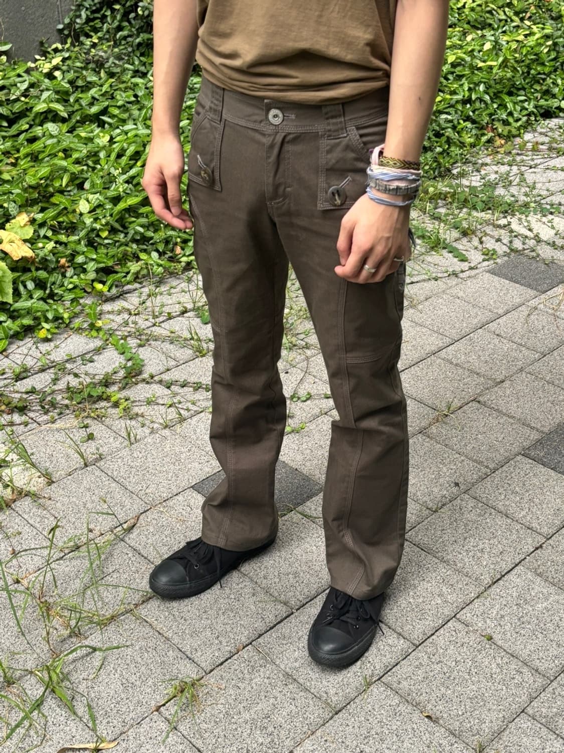 Olive Brown Flare Fit Pants 상품이미지1
